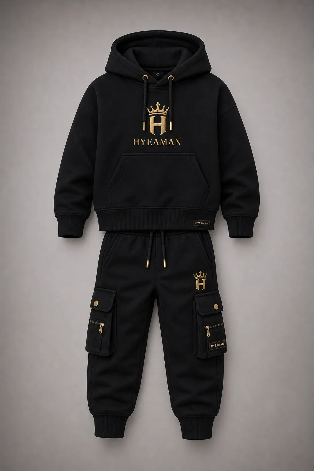 Prince Black Hoodie Cargo Set