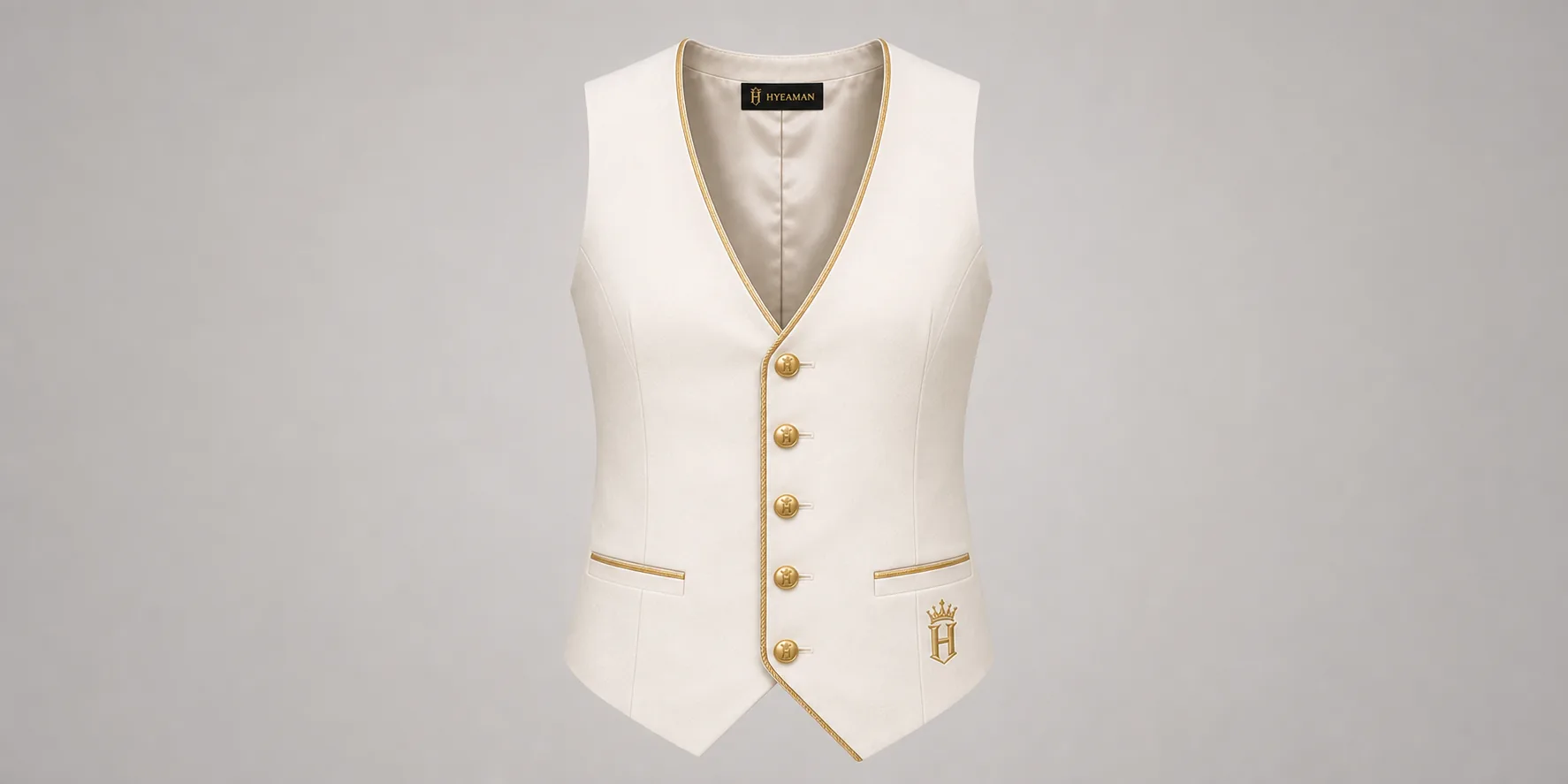 Ladies ivory gold signature suit vest