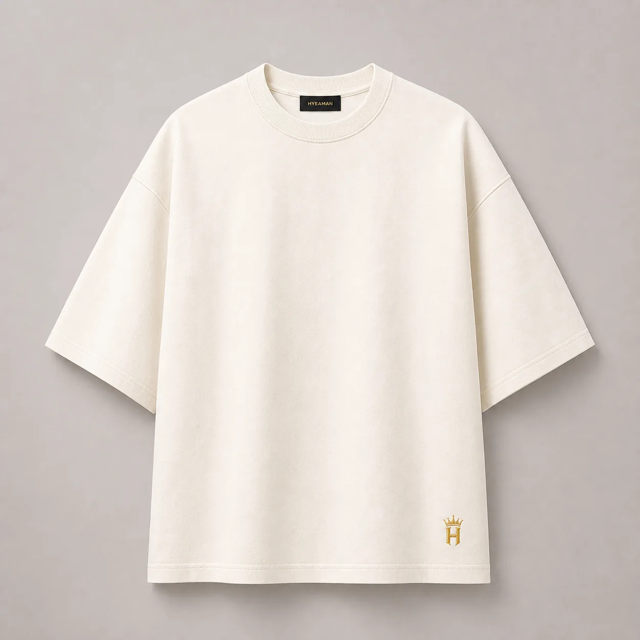 Men Ivory Oversized Heavy Tee