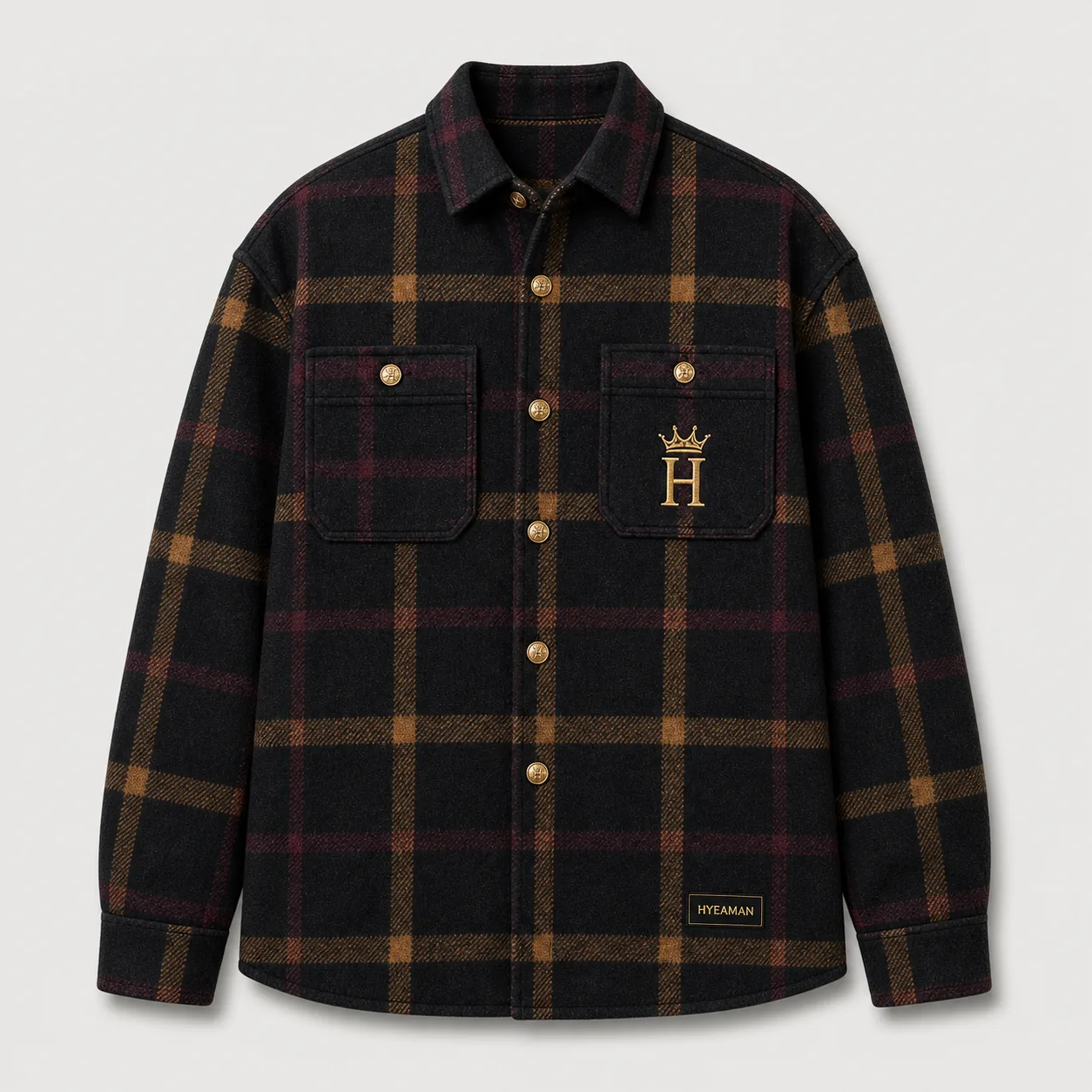 Men Plaid Shacket