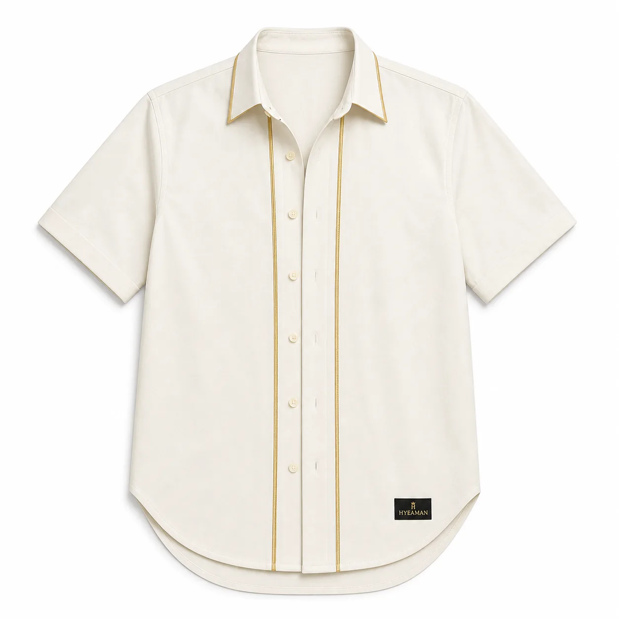 Ivory Short Sleeve Longline Shirt