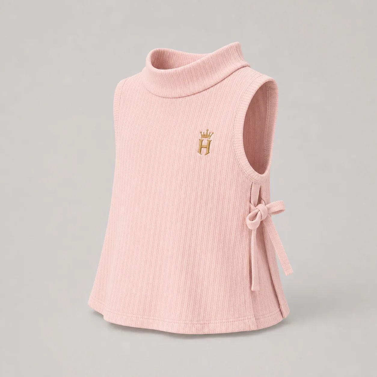 Princess blush rib side-tie top side view