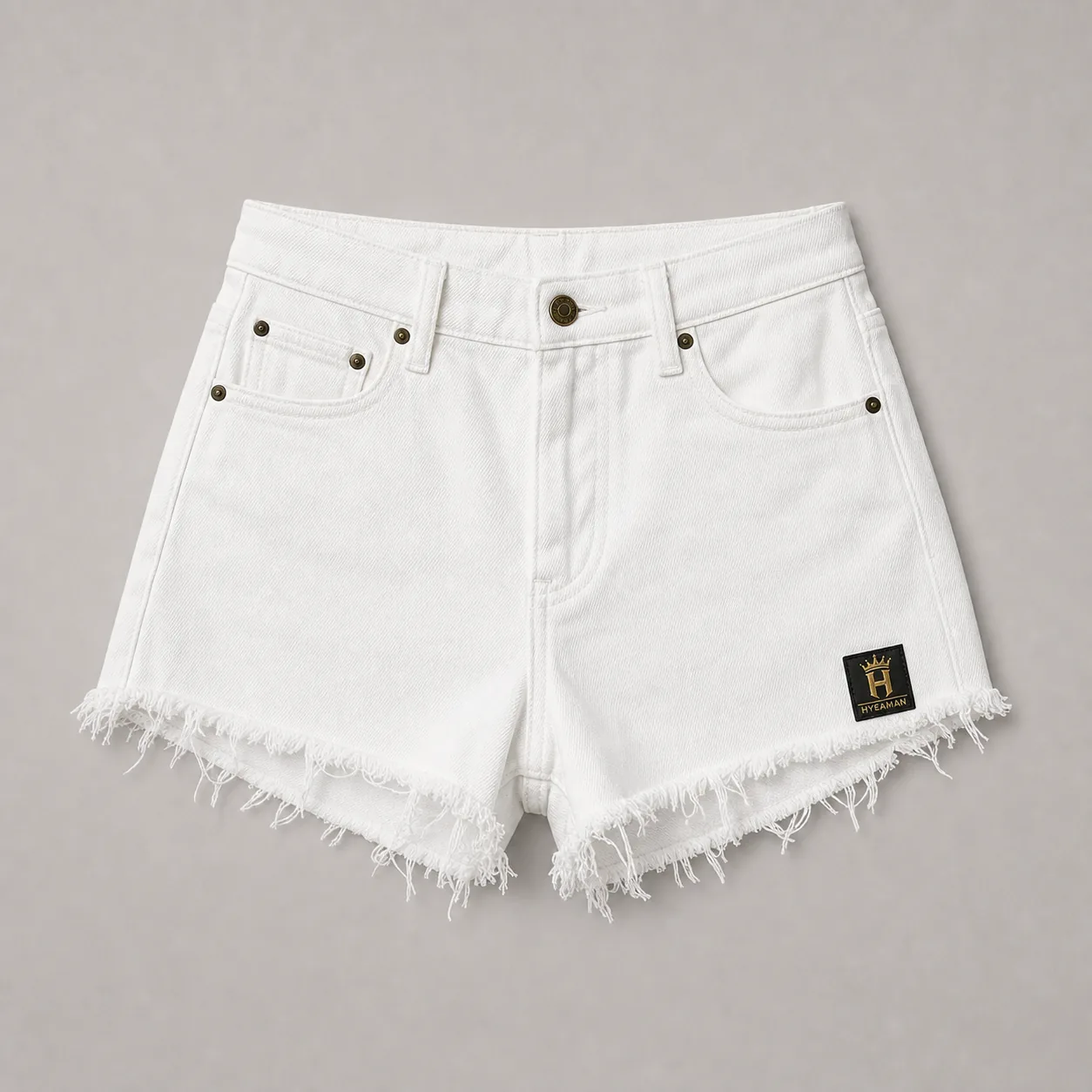 Ladies Frayed Denim Shorts
