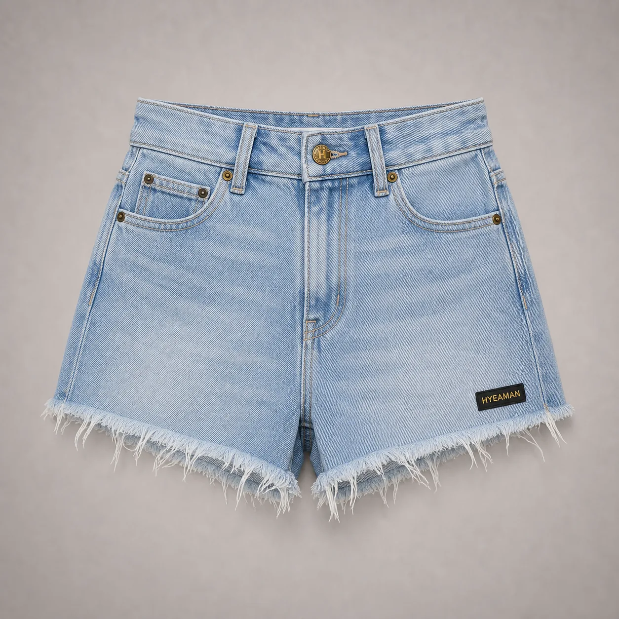 Ladies Frayed Denim Shorts