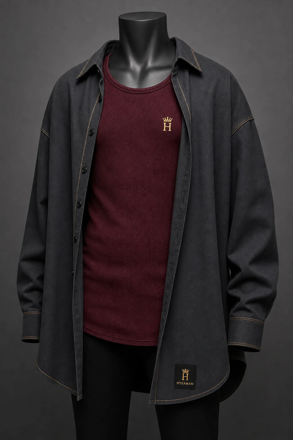 Unisex Burgundy Tank Longline Set