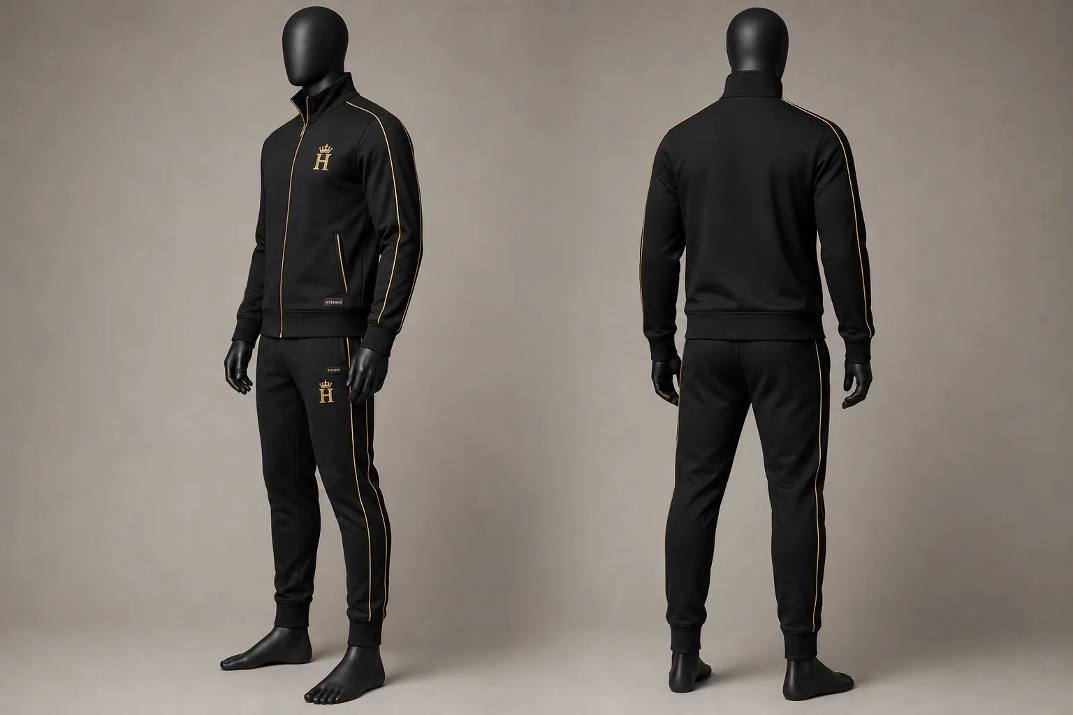 Black Label Command Tracksuit side and back views